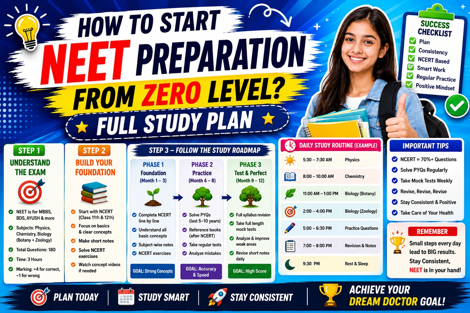 How to Start NEET Preparation from Zero Level? Full Study Plan